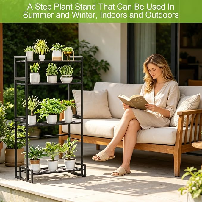 VyGrow Plant Stand, 4 Tier Widened Stackable Tiered Plant Stand, Upgraded - Image 8