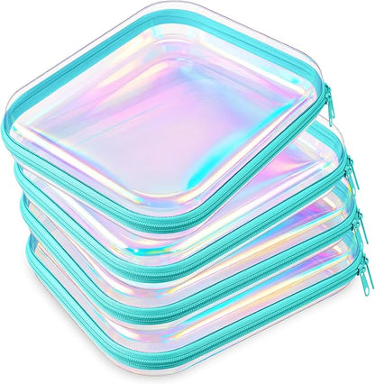 Hoolerry 4 Pcs Hard Clear Zipper Case Makeup Bags Plastic Pencil Pouch by Hoolerry