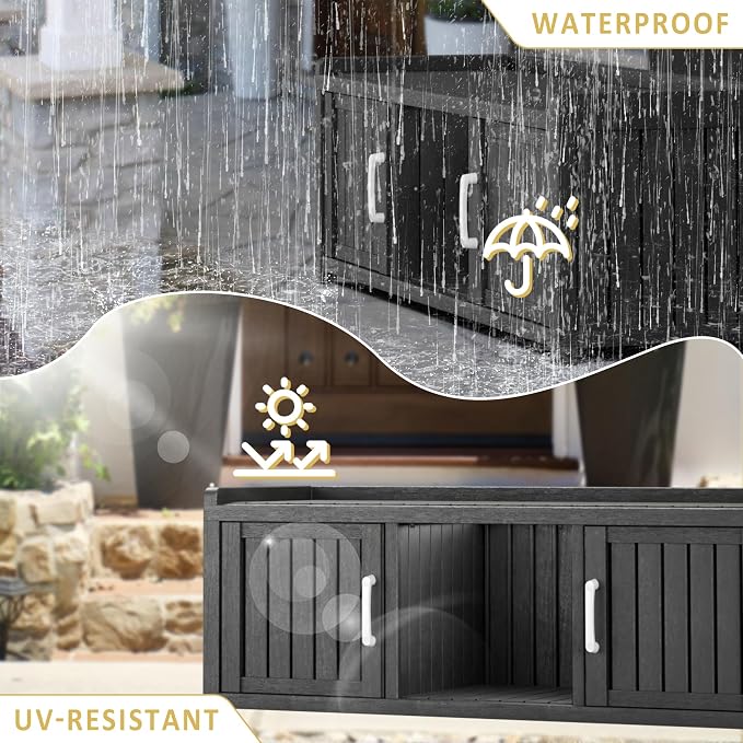 Storage Bench - Waterproof Resin Shoe Bench - Indoor & Outdoor Use - Image 7