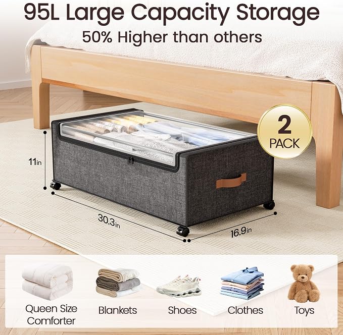 Yecaye 95 L Under Bed Storage - Image 2