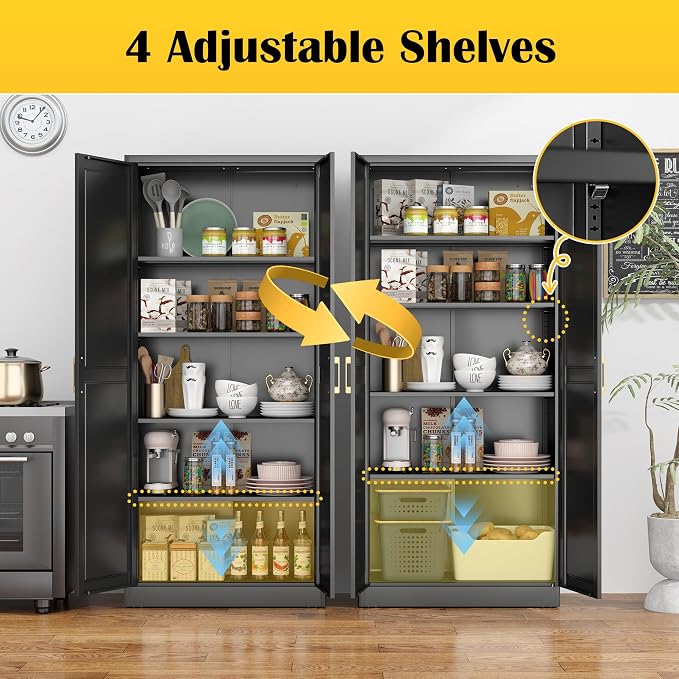 Steeloong 71"Metal Pantry Storage Cabinet - Image 5