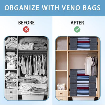 VENO 3 Pack Extra Large Clothes Storage Bag Organizer - Image 7