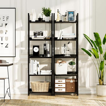 NUMENN Narrow Bookshelf, 5 Tier Bookshelves, Home Office Bookcase Shelf Storage - Image 2