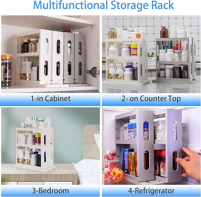 Dutiplus Medicine Organizer 2 Three-Decker Shelves Cabinet Storage Rack - Image 7