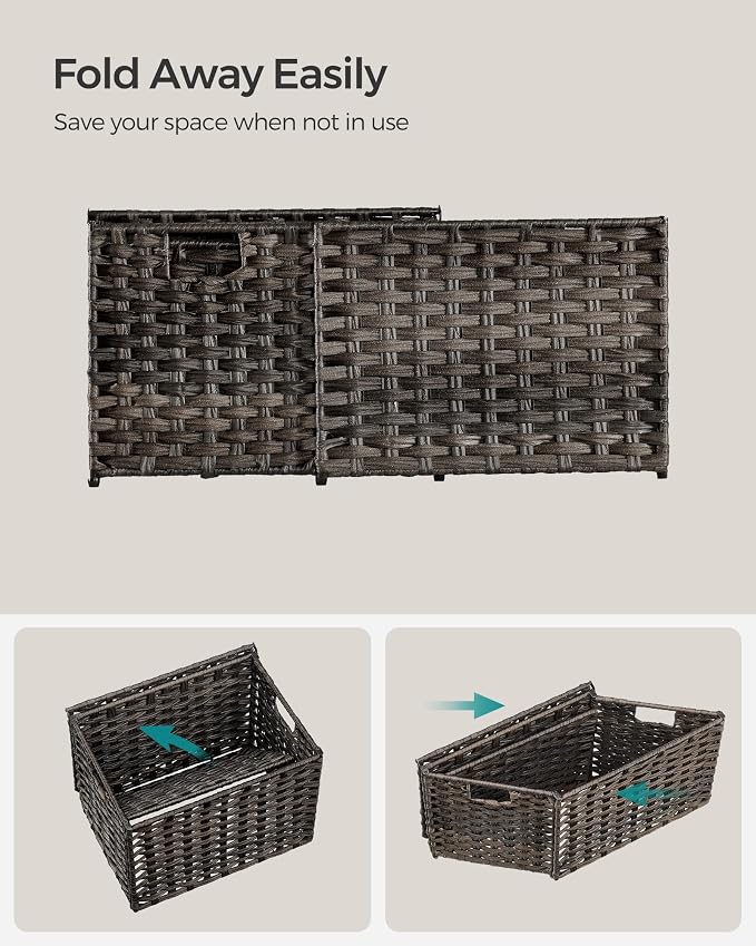 SONGMICS Storage Basket with Lid, 9.2 Gallon Storage Bin, Woven Blanket Storage - Image 8