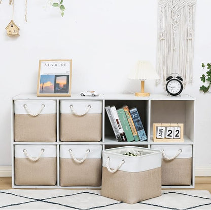 MidmmVick 11 x 11 Inch Cube Storage Bins, 6 Pack Large Collapsible Fabric - Image 2