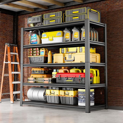 72''H Garage Shelving Heavy Duty, 3000LBS Storage Shelves, 5-Tier Adjustable - Image 2