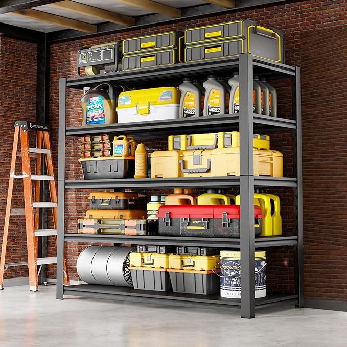 72''H Garage Shelving Heavy Duty, 3000LBS Storage Shelves, 5-Tier Adjustable - Image 8