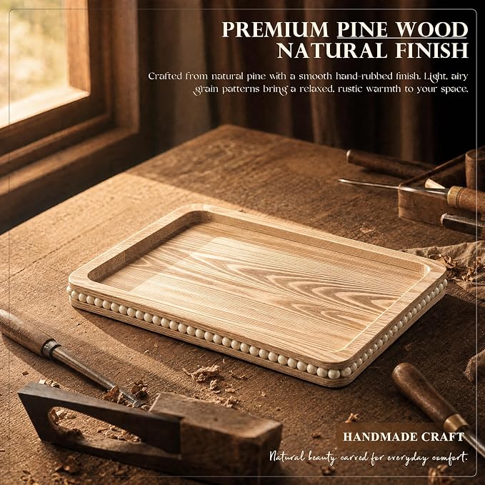 EOSAHR Pine Wood Couch Tray - Image 6