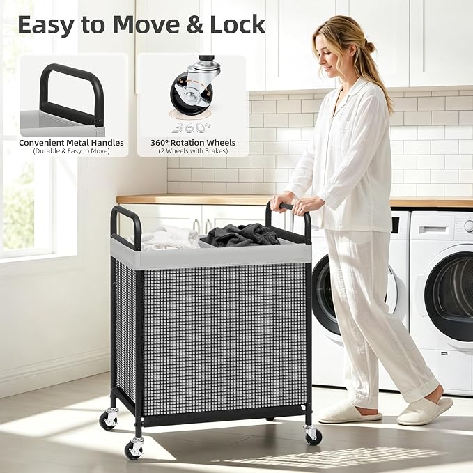 STORAGE MANIAC Rolling Laundry Hamper - Image 5