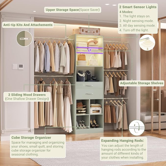 Besiost Closet System, Built in, Not Free Standing, Enclosed Storage Volume: - Image 4