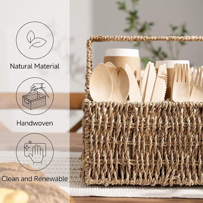StorageWorks Wicker Silverware Organizer - Image 4