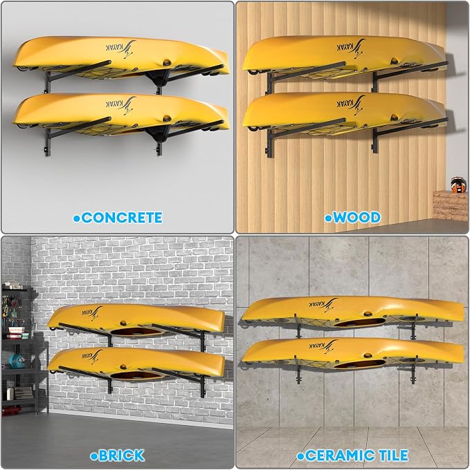 Kayak Storage Rack Heavy Duty, Adjustable Wall Mount Hanger - Image 2