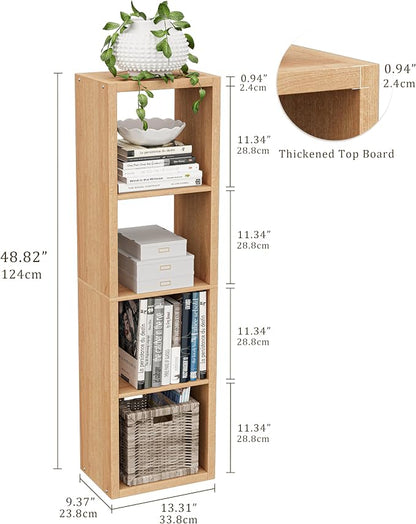 Cube Storage Organizer Bookcase, Small 4 Tier 11 inch Open Back Cubical Shelf - Image 3