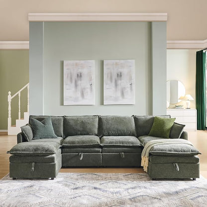 116.54" Sectional Couches for Living Room, Cloud Couch Sectional - Image 8