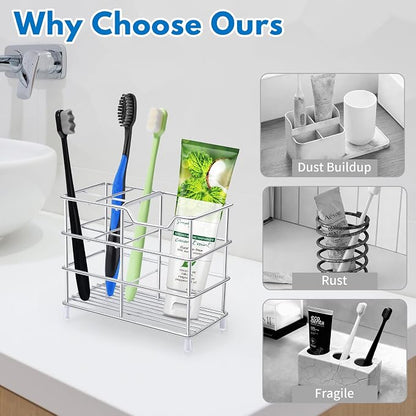Urbanstrive 304 Stainless Steel Bathroom Toothbrush Holder Toothpaste Holder - Image 8