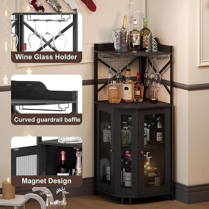 JKsmart Corner Bar Cabinet - Image 4