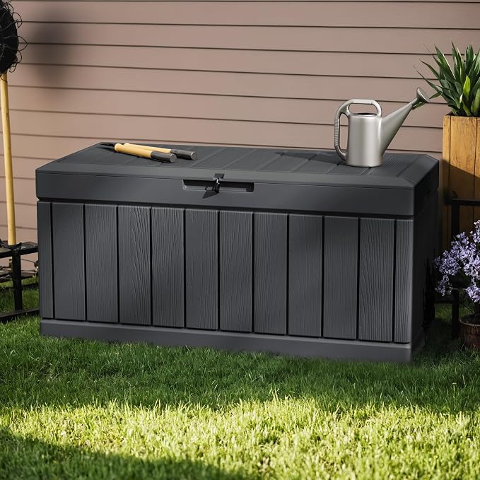 Greesum 82 Gallon Resin Deck Box All Weather Large Outdoor Storage - Image 4