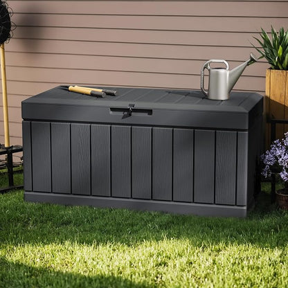 Greesum 82 Gallon Resin Deck Box All Weather Large Outdoor Storage - Image 4