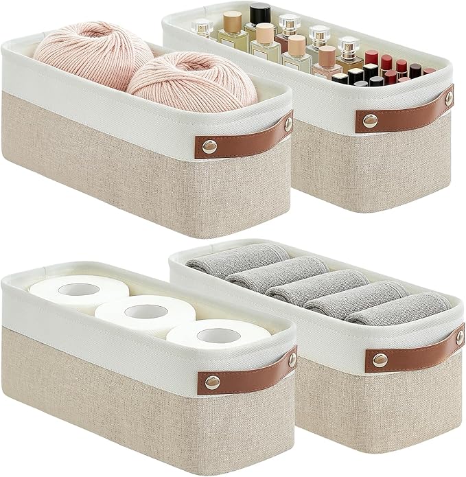 Bagnizer Small Fabric Storage Baskets, Decorative Basket by Bagnizer