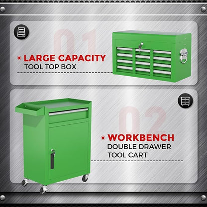 INTERGREAT Rolling Tool Chest, 5-Drawer Tool Box Organizer, Lockable Wheels & - Image 7