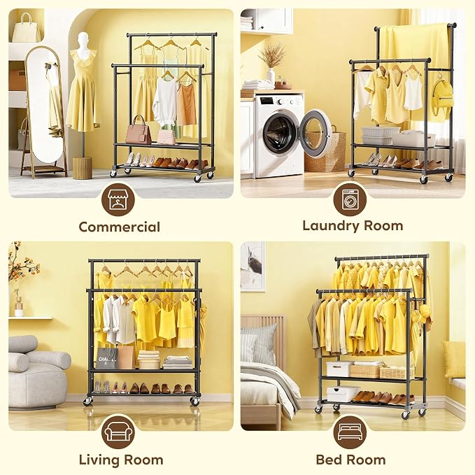 Double Rod Clothing Rack Heavy Duty - Image 8