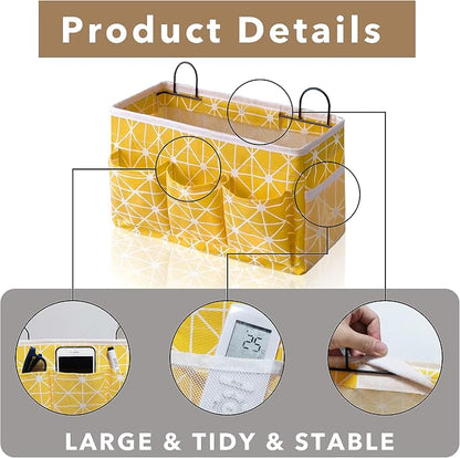 2pcs 3-pockets Large Wall Hanging Organizer Bag, Linen Fabric Door Hanging - Image 5