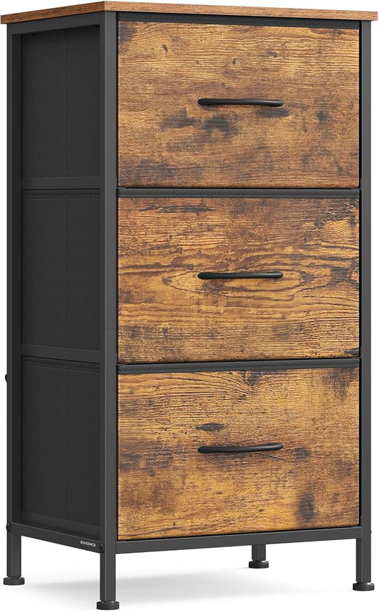 SONGMICS Dresser for Bedroom, Chest of Drawers, 3 Non-Woven Fabric Drawers by SONGMICSbySONGMICSHOME