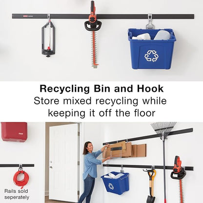 Rubbermaid Garage Fasttrack Recycling Bin Wall Mounted Recycling System Holds - Image 2