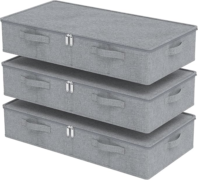 Underbed Storage Box, Foldable Under Bed Bins Container, Organizer Baskets by Unknown
