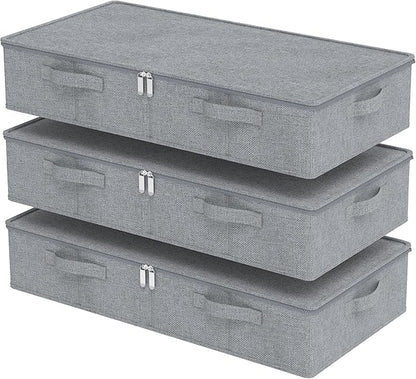 Underbed Storage Box, Foldable Under Bed Bins Container, Organizer Baskets by Unknown