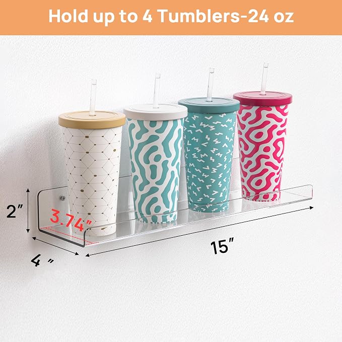 upsimples Acrylic Shelves for Bathroom Storage, Make up, Kids Bookshelf for - Image 2