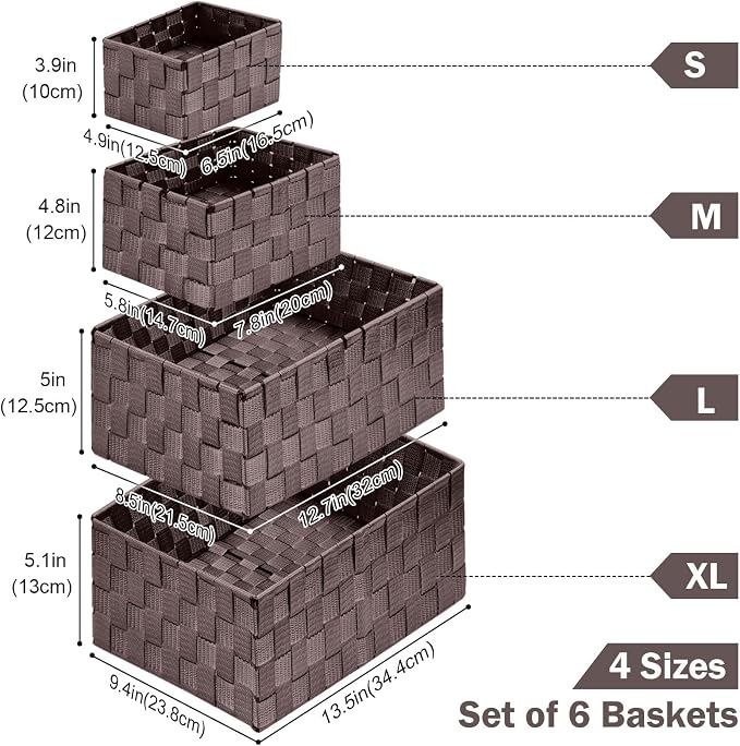 Woven Storage Baskets, Storage Bins, Cube Basket Container Baskets Storage - Image 2