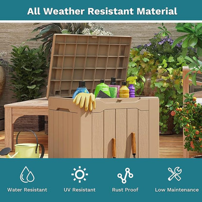 Patiolife 30 Gallon Resin Deck Box, Small Outdoor Storage - Image 4