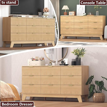 Fluted Dresser for Bedroom, 9 Drawer Dresser for Closet, TV Stand, Storage - Image 4