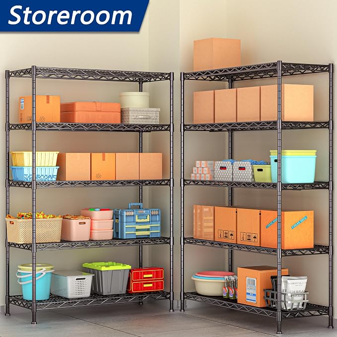 REGILLER 5-Wire Shelving Metal Storage Rack Adjustable Shelves, 17.7" D×47.3" - Image 4