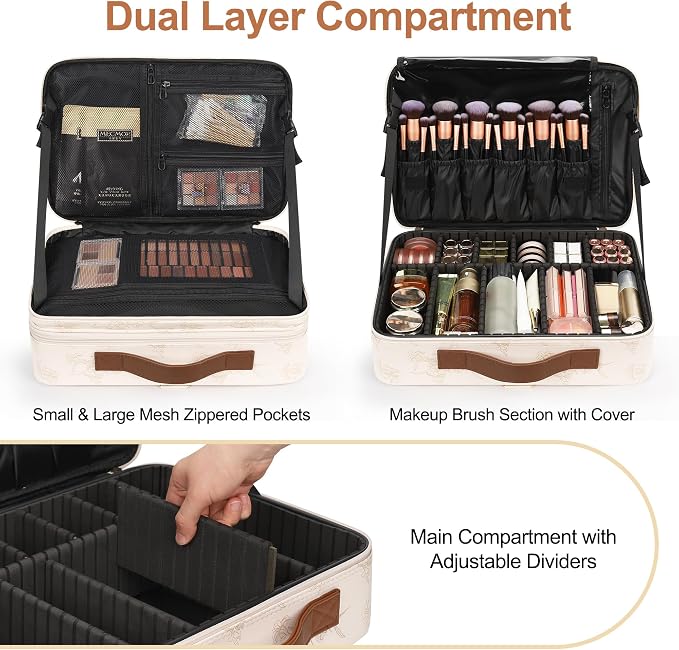 Relavel Large Makeup Case, Professional Makeup Artists Bag - Image 3