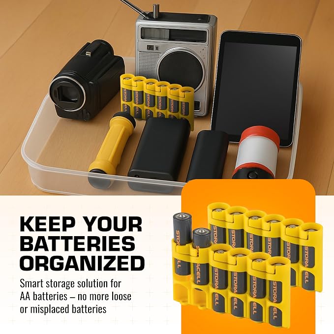 Storacell Slimline AA-6 Battery Storage Caddy and Dispenser, Holds 6 AA - Image 3