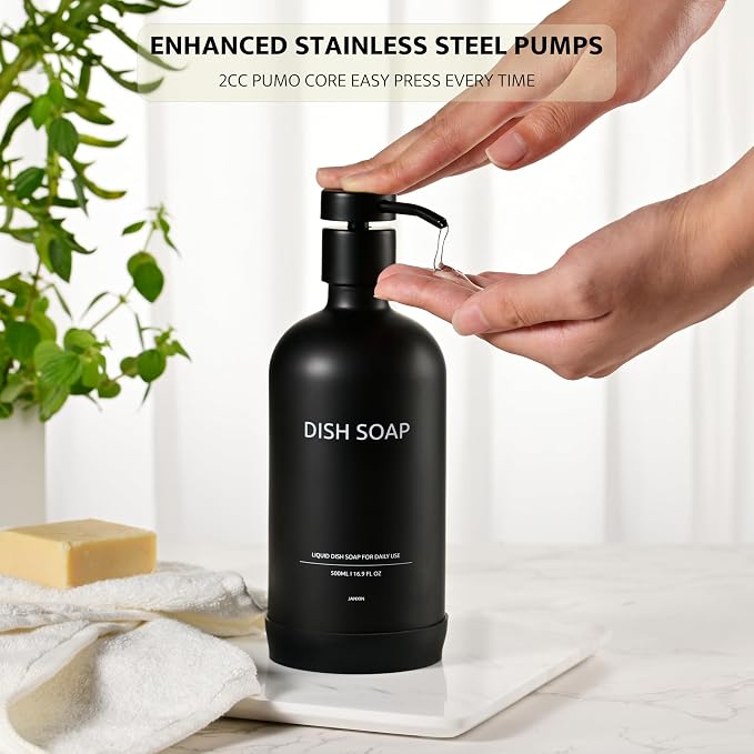 Glass Kitchen Soap Dispenser Set - Image 3