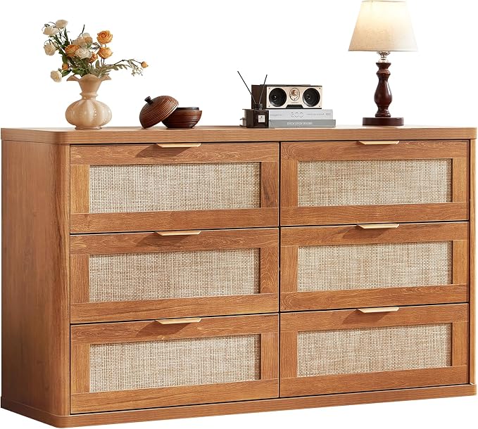 LEYAOYAO Rattan 6 Drawer Dresser by LEYAOYAO-Findtheshiningpointofyourideallife%EF%BC%81