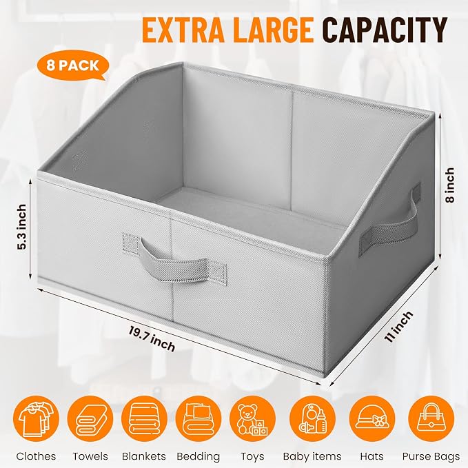 Extra Large Closet Organizers Bins 8 Pack - Image 2