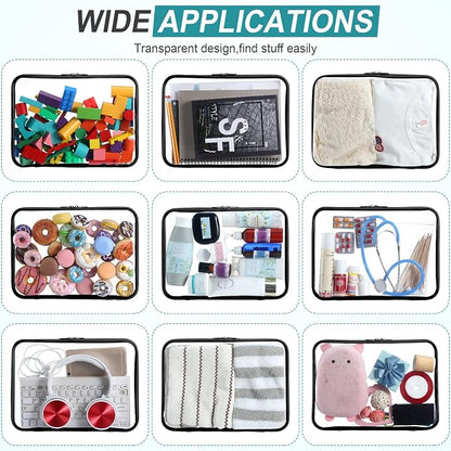 Sanwuta 6 Pcs Clear Hard Zipper Case Hard Plastic Zipper Pouches Transparent - Image 7
