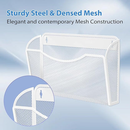 MINDEPOT Wall File Organizer, Hanging Wall File Holder, 3 Pack, Metal Mesh Wall - Image 5