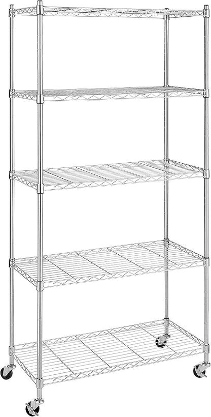 Whitmor 5 Tier Shelving Unit, Adjustable Storage Shelves by Whitmor