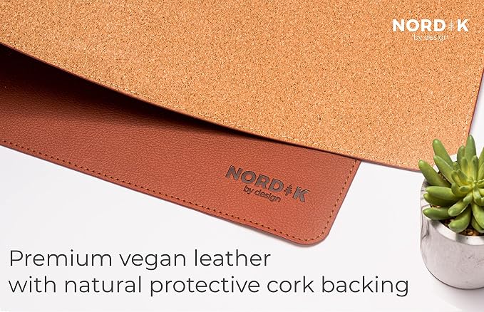 Nordik Cork Leather Desk Mat Cable Organizer - Image 5