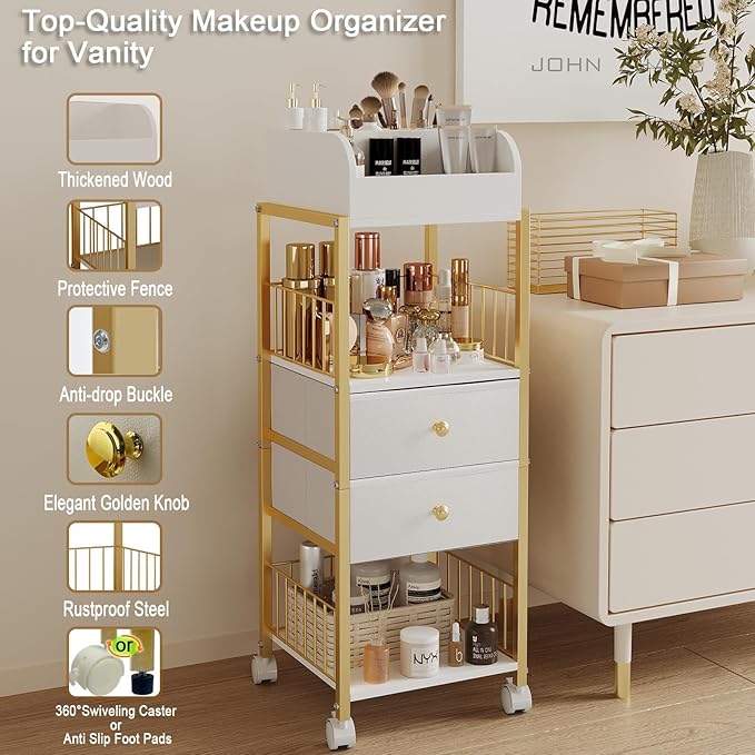 Makeup Organizer Storage Cart, Large Skincare organizers, Makeup Stand - Image 6