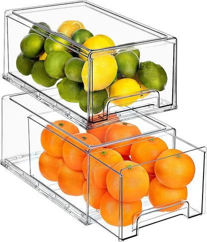Sorbus Large Clear Storage Drawers – Stackable Pull-Out Storage Bins by Sorbus