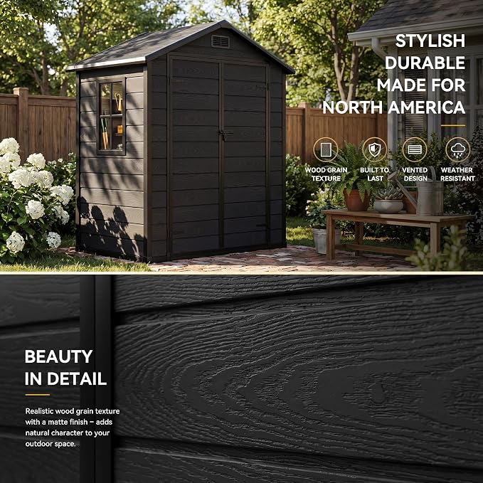 DWVO 6x4 FT Outdoor Resin Storage Shed - Image 5