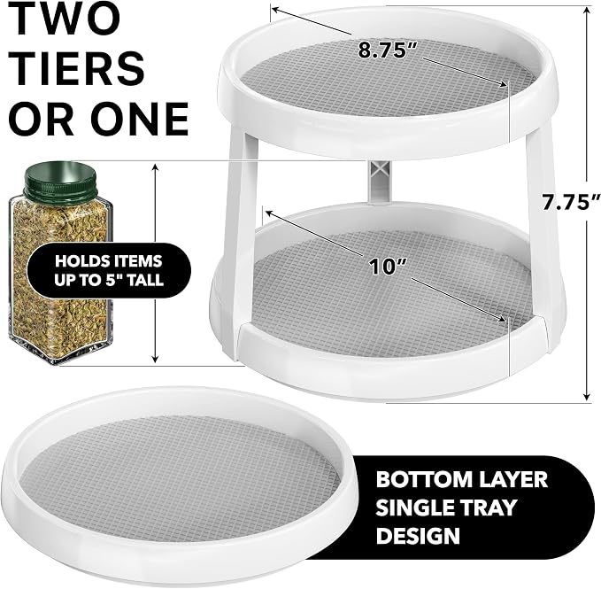 Simple Houseware 2-Tier Lazy Susan Spice Organizer - Image 2