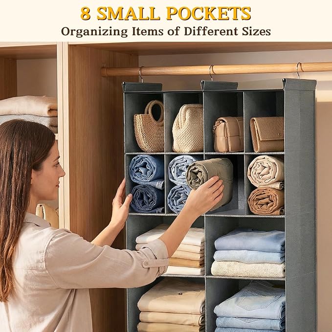 Ofiray-home 4 Tier Hanging Closet Organizer, 12 Compartments Sweater Organizer - Image 4